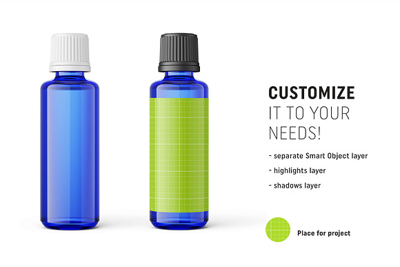 Essential oil bottle mockup 50ml in Product Mockups - product preview 1