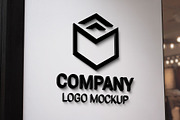 Modern 3d black logo mockup on wall