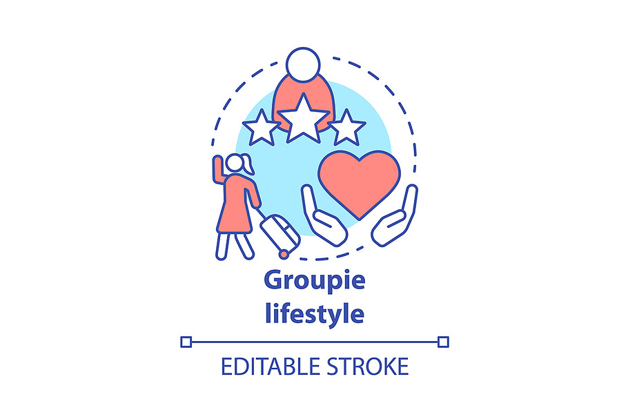 Groupie lifestyle concept icon