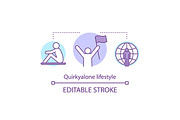 Quirkyalone lifestyle concept icon