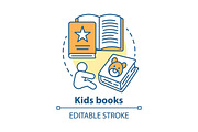 Kids books concept icon
