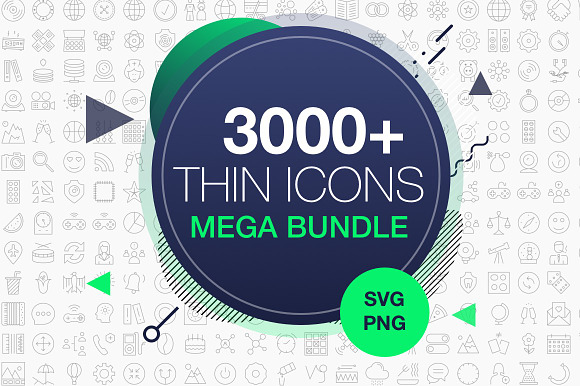 Thin Icons Mega Bundle 3000+ in Icons - product preview 1
