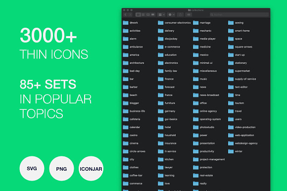 Thin Icons Mega Bundle 3000+ in Icons - product preview 2