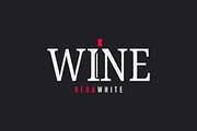 Wine logo with wine bottle on black