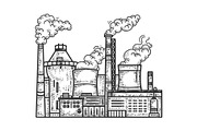 Industrial factory sketch vector