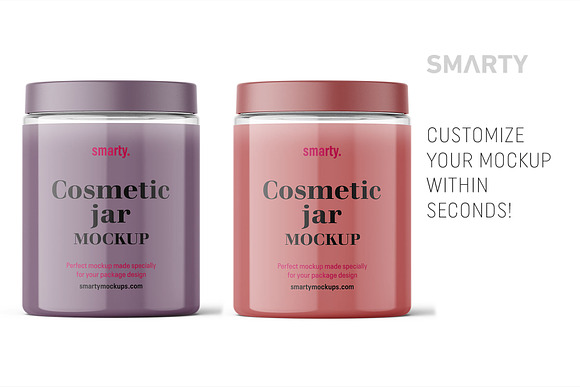 Transparent jar mockup 300ml in Product Mockups - product preview 2