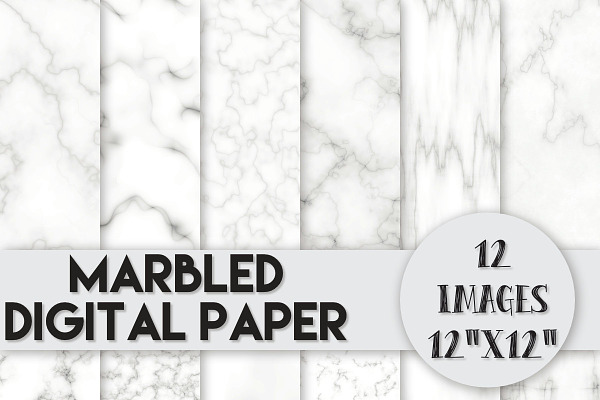 Marbled Digital Paper Set