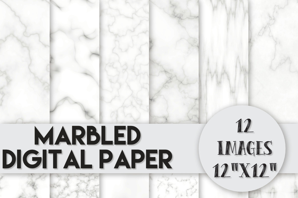 Marbled Digital Paper Set in Patterns - product preview 8