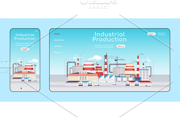 Industrial production landing page