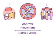 Anti war movement concept icon