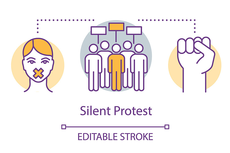 Silent protest concept icon