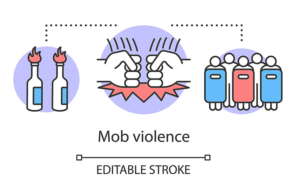 Mob violence concept icon