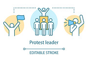 Protest leader concept icon