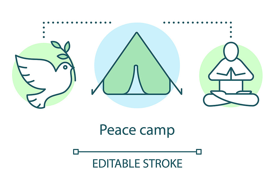 Peace camp concept icon