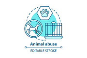 Animal abuse and harm concept icon
