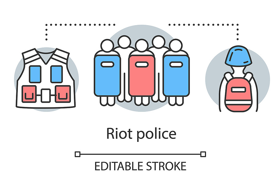 Riot police concept icon