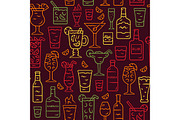 Drinks vector seamless pattern