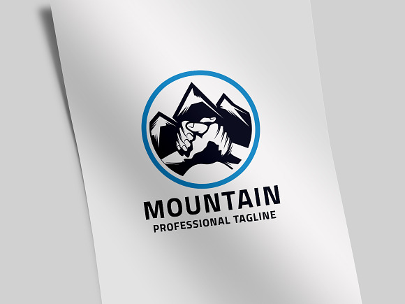 Power Team Mountain Logo in Logo Templates - product preview 1