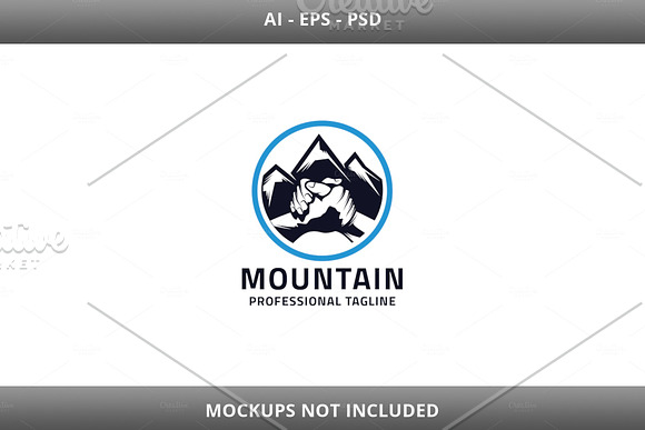 Power Team Mountain Logo in Logo Templates - product preview 2