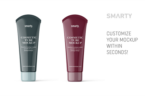 Glossy cosmetic tube mockup in Product Mockups - product preview 2