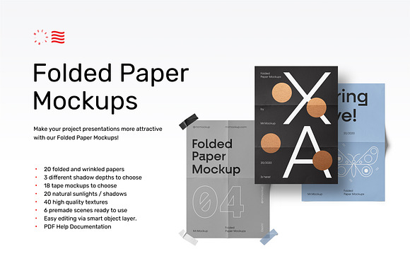 Folded Paper Mockups in Print Mockups - product preview 12