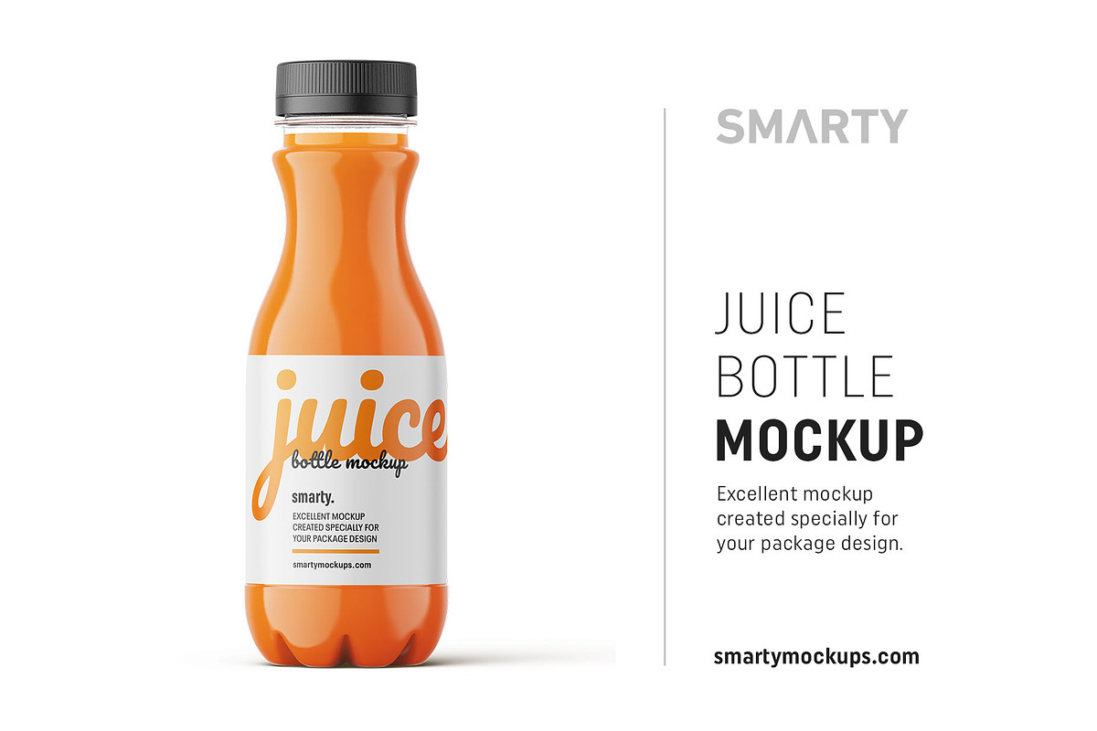 Carrot juice bottle mockup in Product Mockups - product preview 8