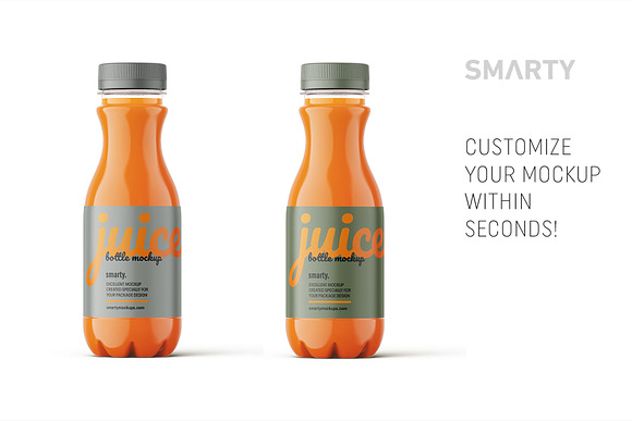 Carrot juice bottle mockup in Product Mockups - product preview 2