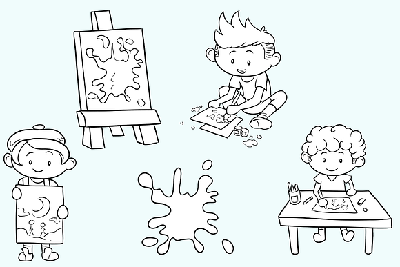 Artist Boys Digital Stamps in Illustrations - product preview 2