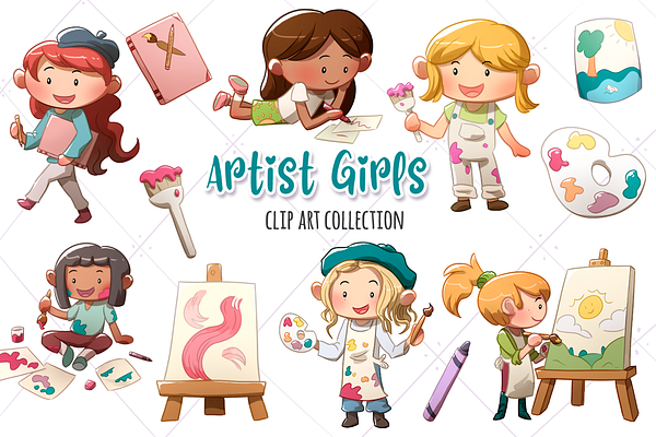 Artist Girls Clip Art Collection