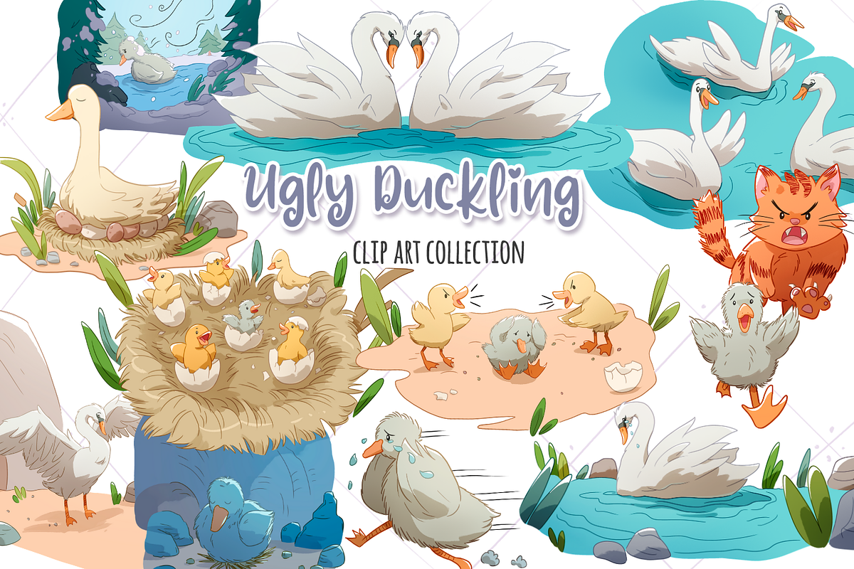Ugly Duckling Clip Art Collection in Illustrations - product preview 8