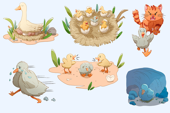 Ugly Duckling Clip Art Collection in Illustrations - product preview 1
