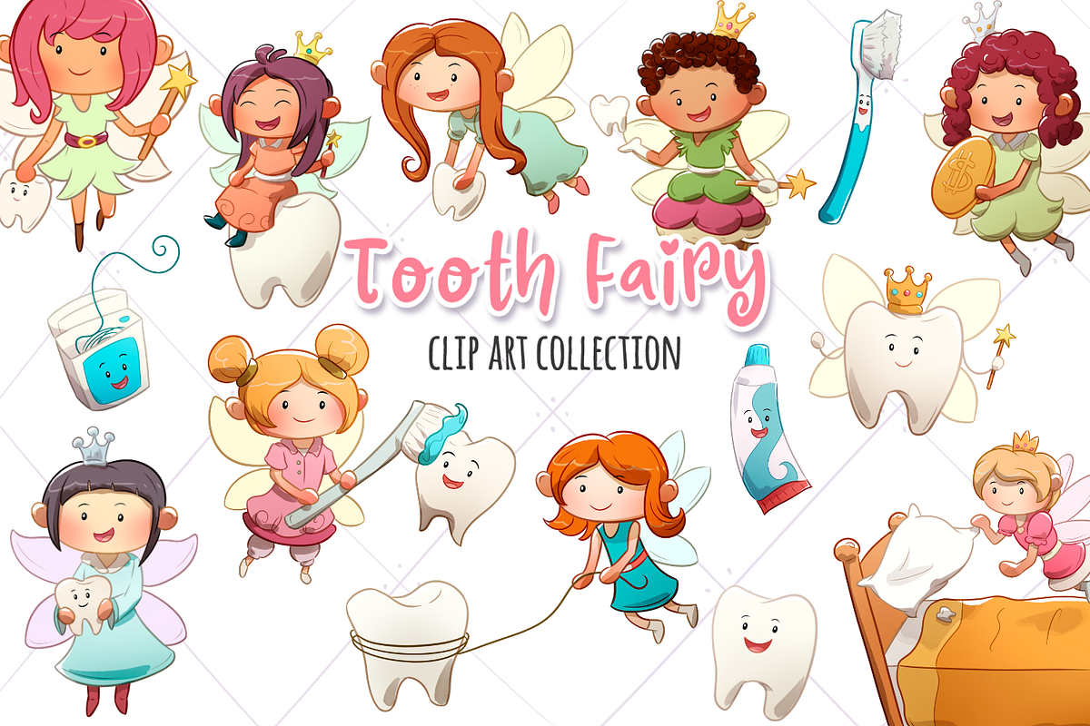 Tooth Fairy Clip Art Collection in Illustrations - product preview 8