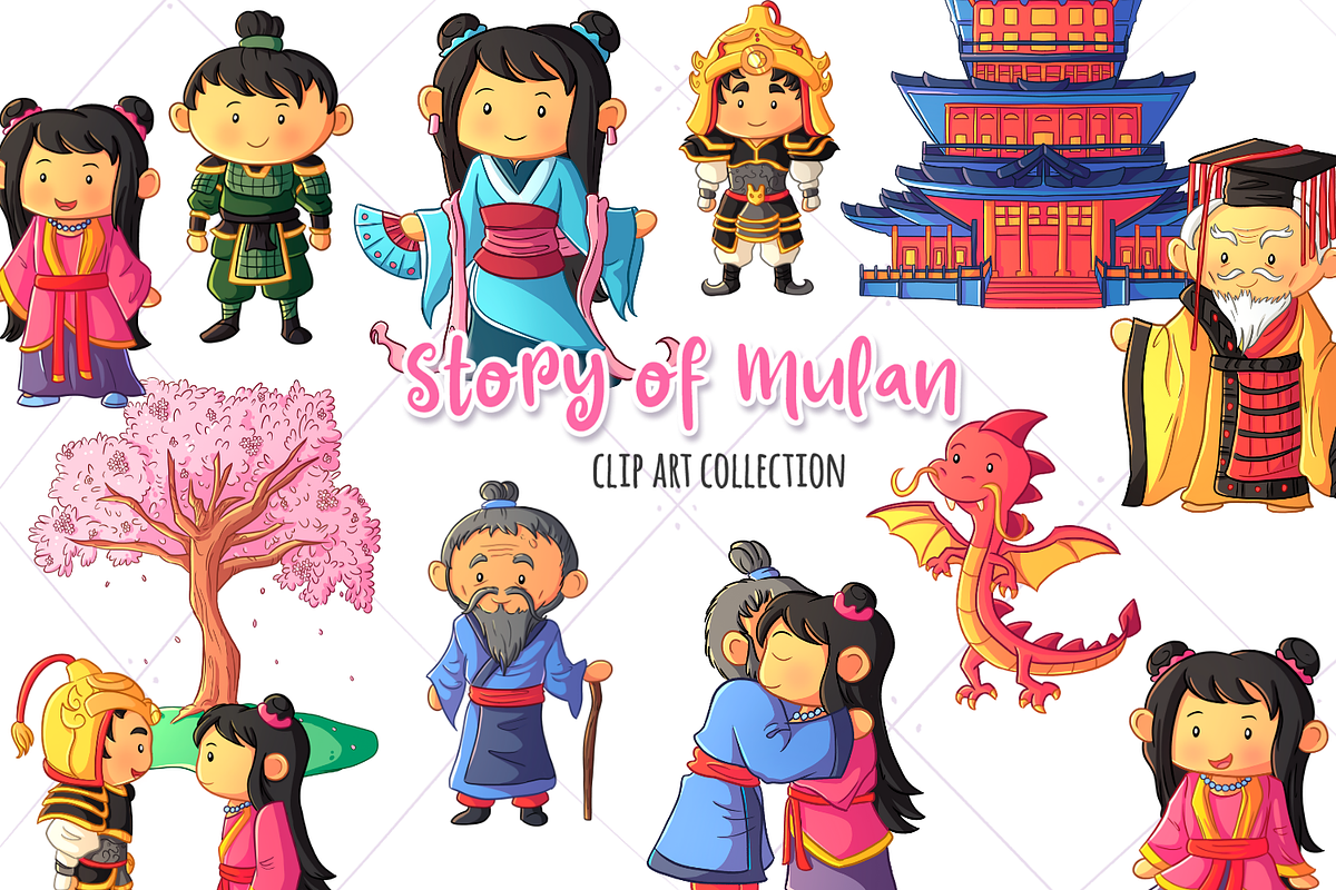 Story of Mulan Clip Art Collection in Illustrations - product preview 8