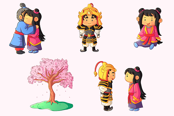Story of Mulan Clip Art Collection in Illustrations - product preview 2