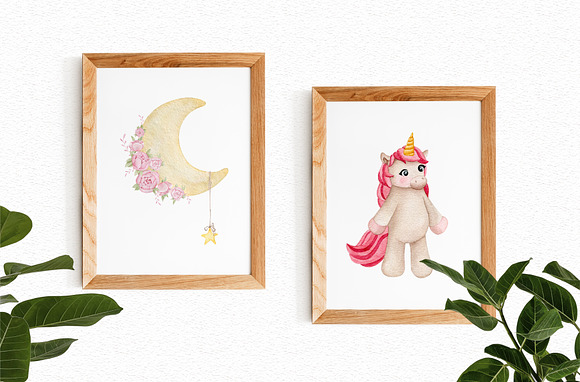 Fairy Unicorns - watercolor set in Illustrations - product preview 4
