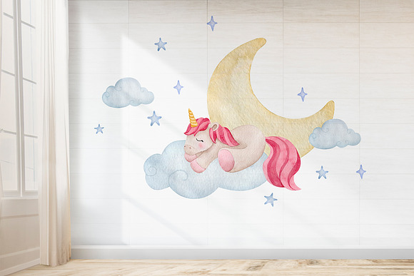 Fairy Unicorns - watercolor set in Illustrations - product preview 10