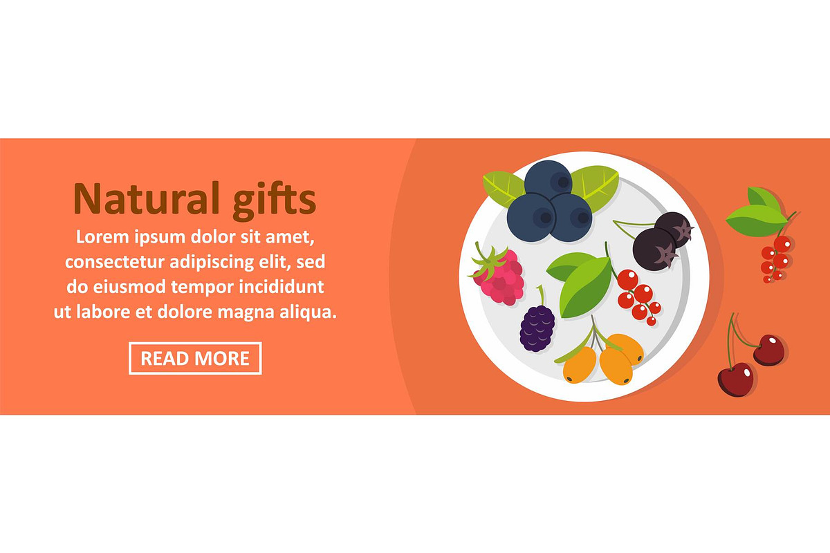 Natural gifts banner horizontal in Illustrations - product preview 8