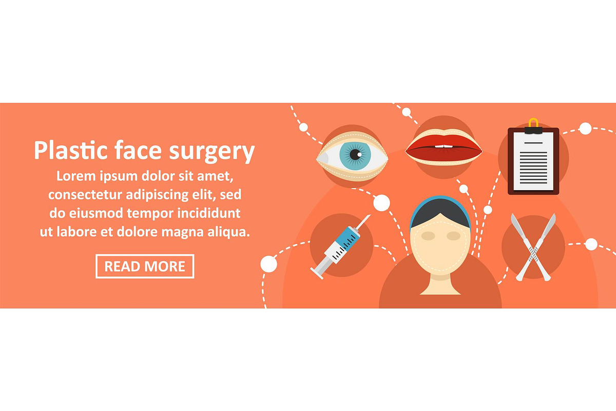 Plastic face surgery banner in Illustrations - product preview 8