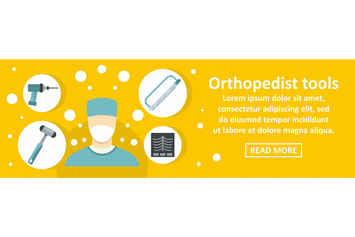 Orthopedist tools banner horizontal in Illustrations - product preview 8