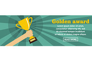 Golden award banner horizontal