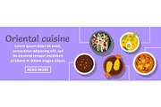 Oriental cuisine banner horizontal