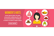 Women hats banner horizontal concept