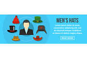 Men hats banner horizontal concept