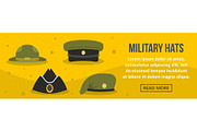 Military hats banner horizontal