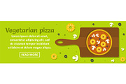 Vegetarian pizza banner horizontal