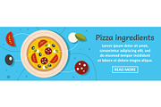 Pizza ingredients banner horizontal