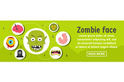 Zombie face banner horizontal