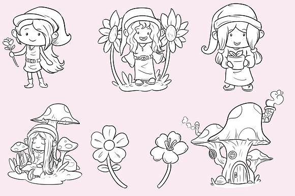 Gnome Girls Digital Stamps in Illustrations - product preview 1