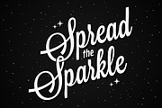 Spread the sparkle lettering.