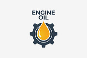 Engine oil logo. Engine gear.